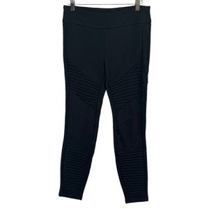 Adrienne Vittadini Ribbed Pants Womens Black Pull On Stretch Size 6